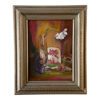 Contemporary Impressionistic Original Flower Still Life Oil Painting by Marina Movshina For Sale
