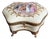 French Porcelain Casket Trinket Box Hand Painted Courting Couple Dancing Scene For Sale