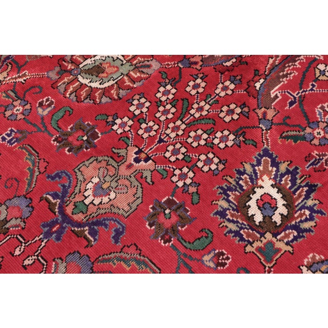 Floral Persian Vintage Tabriz Red/Purple Wool Rug - 9'7'' X 13'1'' For Sale In New York - Image 6 of 10