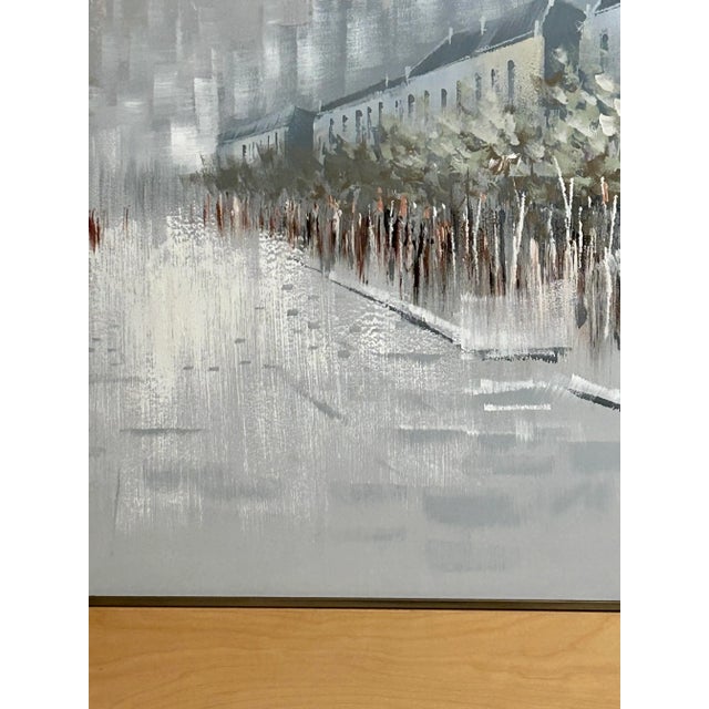 Lee Reynolds Mid Century Modern Cityscape Abstract Oil Painting by Lee Reynolds For Sale - Image 4 of 12