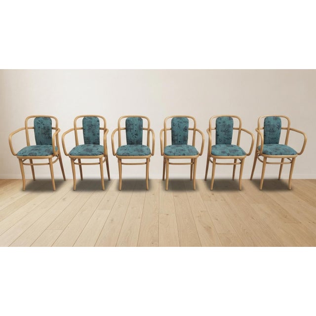 Mid-Century Modern Vintage Armchairs by Josef Hoffmann for Ton, 1920s, Set of 6 For Sale - Image 3 of 9