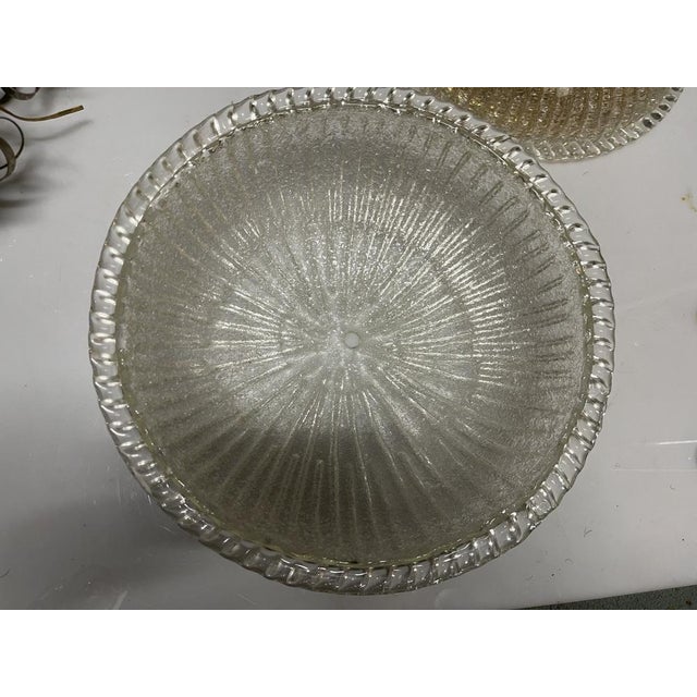Gold Murano Glass Flush Mounts, 1980s, Set of 2 For Sale - Image 8 of 10