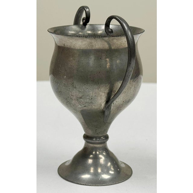 Vintage Petite Pewter Trophy Vase For Sale - Image 4 of 9
