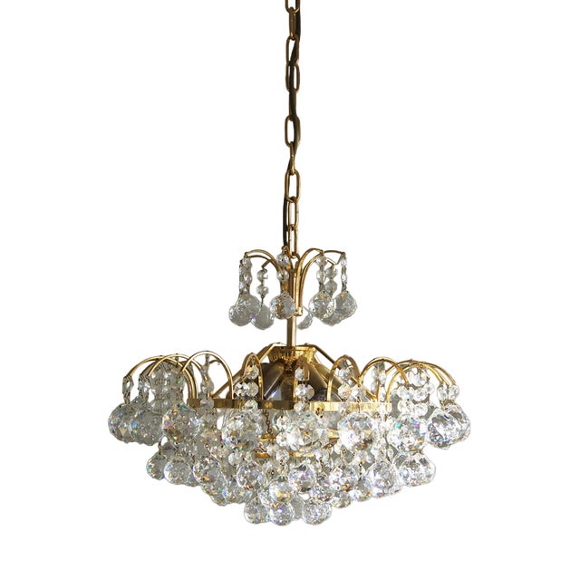 Crystal Glass Ceiling Lamp from Christoph Palme For Sale