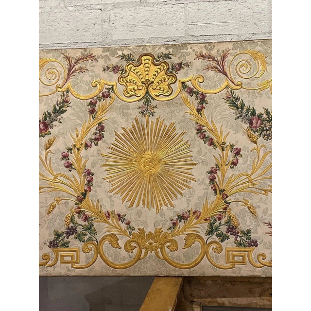 19th Century Italian Raised Gilt Gesso and Oil Painted Panel For Sale - Image 10 of 11