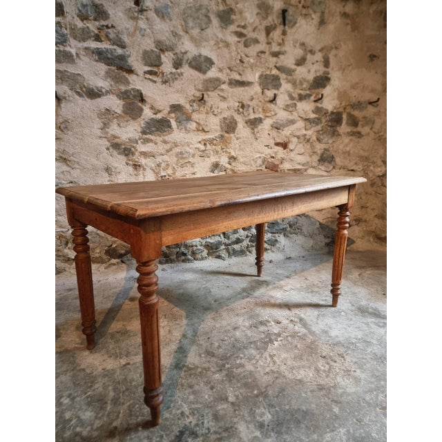 Antique French Oak Table with Drawers, 1900s For Sale - Image 16 of 17