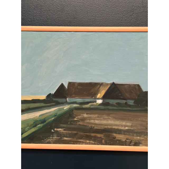 Mid-Century Modern Bengt Hillgrund, Farmhouse, 1960s, Oil on Canvas, Framed For Sale - Image 3 of 17
