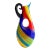 Vintage 1980's Postmodern Italian Murano Art Glass Fused Multicolor Stripe Sculptural Pitcher Vase For Sale