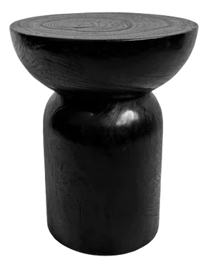 Black Wood Cork Stool Side Table
