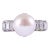 1960s Akoya Pearl & Baguette Diamond Platinum Ring Size 6 For Sale