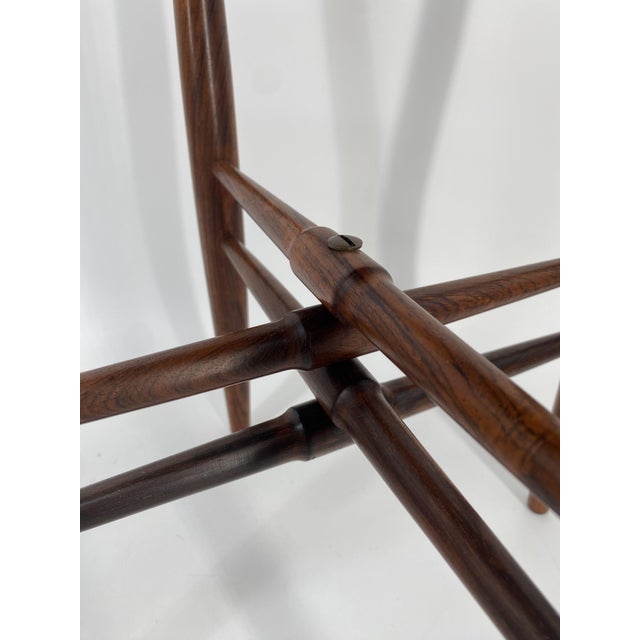 1960s Mid-Century Side Table with Glazed Ceramic Plate on Rosewood Frame by Arne Basse for Knabstrup, Denmark, 1960s For Sale - Image 5 of 14