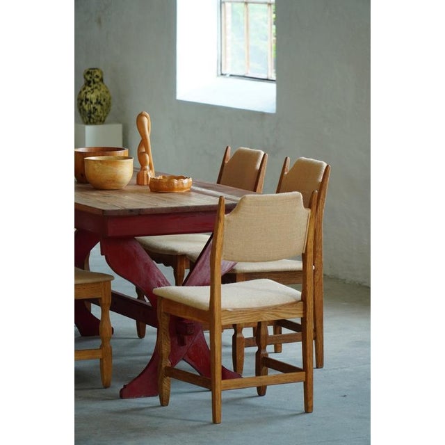 Mid-Century Modern Oak & Hessian Dining Chairs from Henning Kjærnulf, 1960s, Set of 8 For Sale - Image 14 of 18