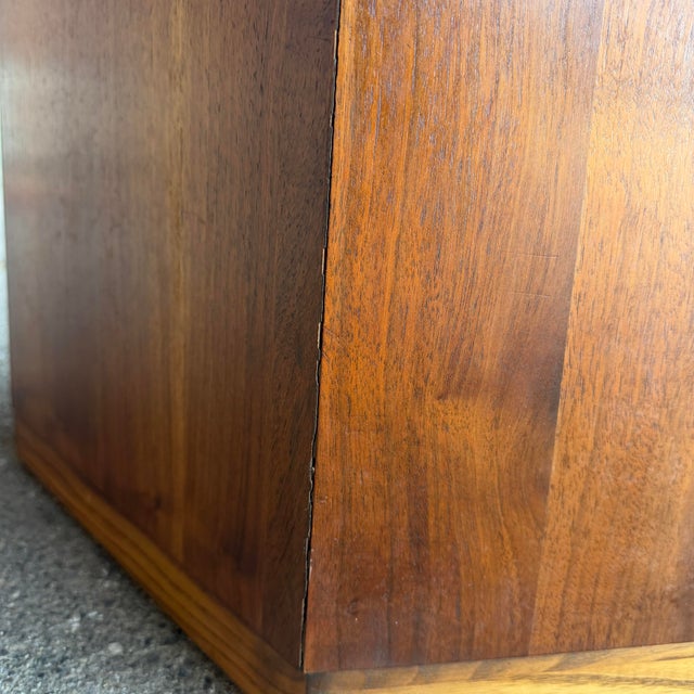 Lane Hexagonal Walnut Storage End Table For Sale - Image 9 of 12