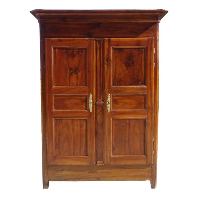 Louis Philippe Wardrobe in Light Walnut For Sale