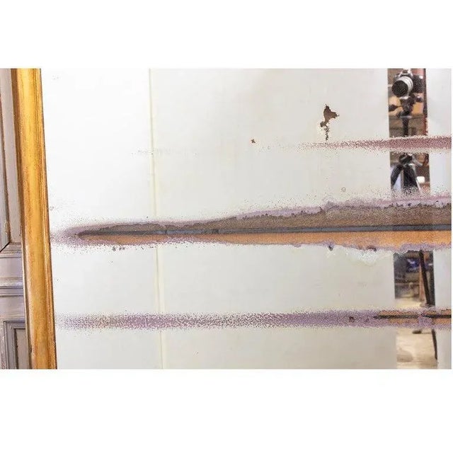 Wood French 19th Century Massive Louis XVI Gilt Mirror For Sale - Image 7 of 11