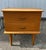 bedside table in light oak, typical of the 1950s, brass handles, splayed legs