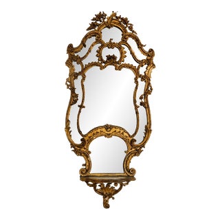 19th Century Rocco Revival Mirror Gold Ornate Original For Sale