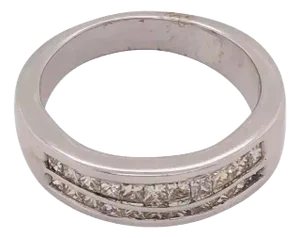 14 Karat White Gold Diamond Wedding Band Anniversary Bridal Ring 1.00 Carat