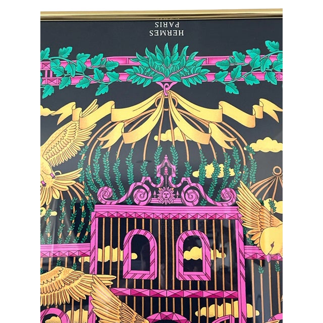 Hermès Vintage Framed Silk Hermes Carre "Doves of Peace" Scarf For Sale - Image 4 of 6