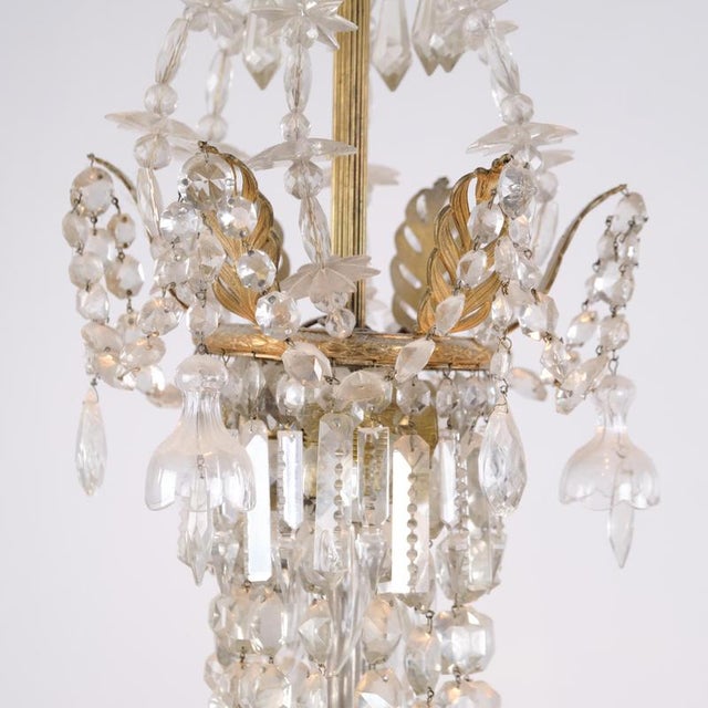 Antique Crystal Chandelier in Gilt Bronze with Louvre Style Decorations, 1890s For Sale - Image 6 of 12