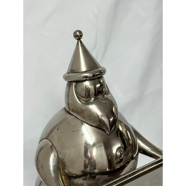 Chrome Pair of Art Deco Style Santa Claus Sculptures For Sale - Image 8 of 17