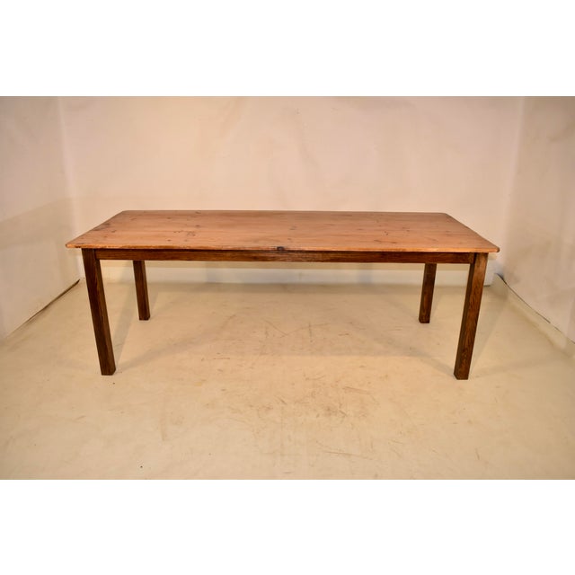 Late 19th Century Oak and Pine Farm Table For Sale In Greensboro - Image 6 of 8