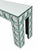 1980s Console Table with Mirrored Glass Tiles and Curved Silver Finish Entryway Table, 1980s For Sale - Image 5 of 10