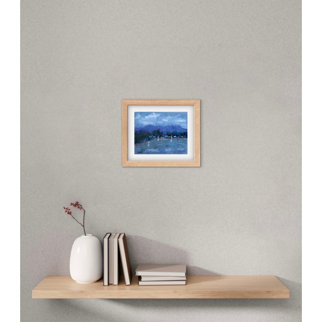 2020s Cloudy Day at Morro Bay With Sailboats Oil Painting For Sale - Image 5 of 6