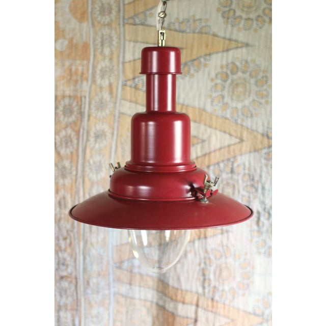 1990s Red Nautical Lamp - Fisherman Light Fixture For Sale - Image 9 of 10