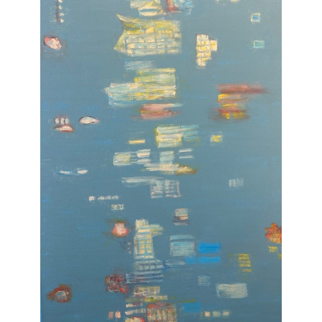 Contemporary Abstracted Nightscape by Molly Schiff Acrylic Painting For Sale - Image 3 of 3