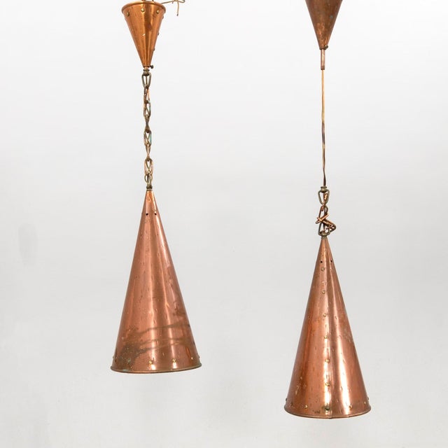 Pendant Lamp in Hand-Hammered Copper by E.S Horn Aalestrup, 1950s For Sale - Image 4 of 4