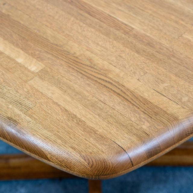 1960s Mid Century Modern Dining Table Solid Oak Rectangular Kitchen Butcher Block MCM For Sale - Image 5 of 11
