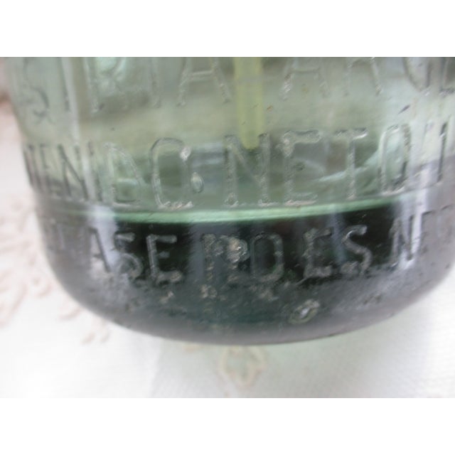 1930s Vintage 1930’s Green Argentina Handmade Glass & Metal Soda/Seltzer Bottle For Sale - Image 5 of 18