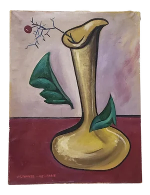 Surreal Still Life Oil Painting by j.c. Parker, Paris 1948