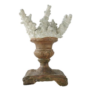 Faux Coral Assemblage on an Antique Italian Urn Decorative Sculpture For Sale
