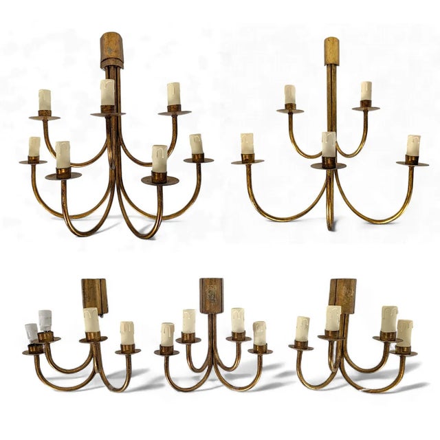 Vintage Wall Lights from DLG Royere, Set of 5 For Sale - Image 6 of 6