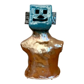 Vintage Abstract Ceramic Bust Sculpture For Sale