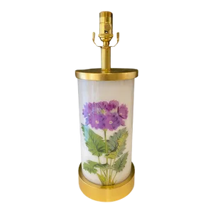 Heavenly Purple Primula Lamp by Liz Marsh