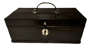 19th Century Dutch Ebony Box With Silver Mounts and Hinges
