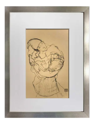 Egon Schiele Lithograph Signed #‘Ed Limited Ed.100 “The Embrace” +Custom Framing