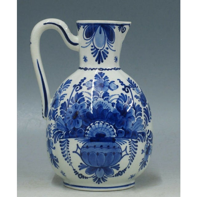Antique Faience Dutch Delft Jug Hand Painted For Sale - Image 9 of 9