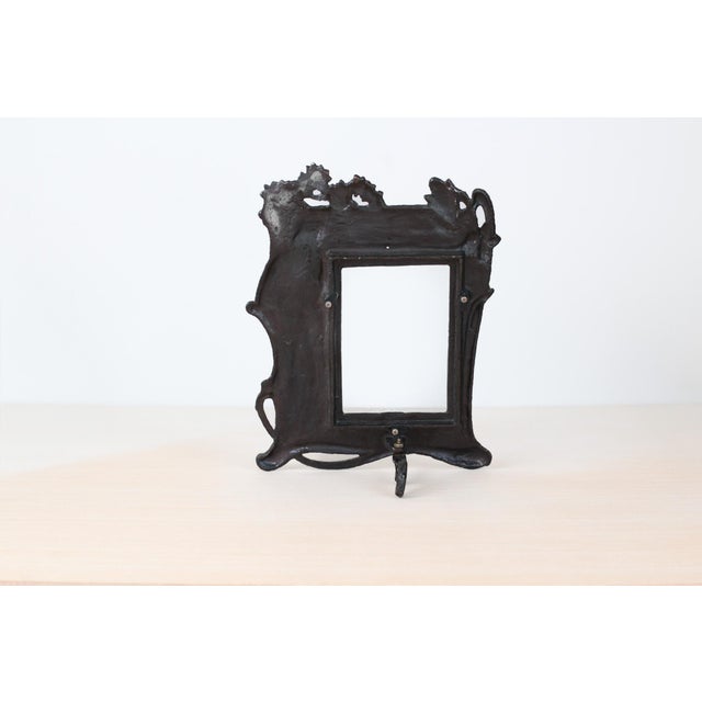 Metal Mid-Century Art Nouveau–Style Cast Iron Picture Frame For Sale - Image 7 of 11
