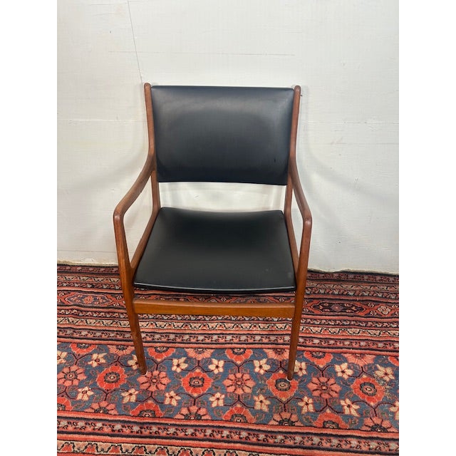 1960s Mid Century Modern Arm Chair With Leather Seat For Sale In New York - Image 6 of 8