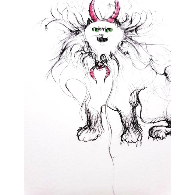 Early 21st Century Leonor Fini - Magical Cat - Original Etching 1985 For Sale - Image 5 of 10