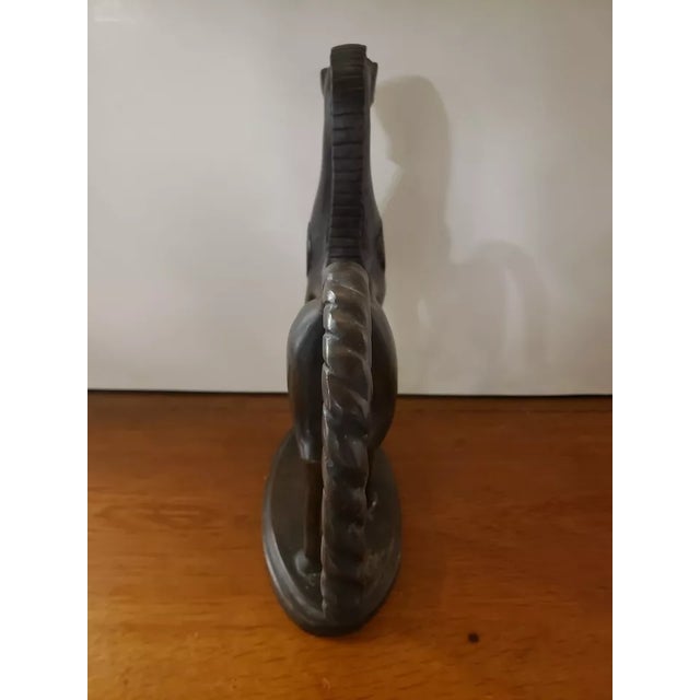 Art Deco Mid 20th Century After Frederic Weinberg Etruscan Greek Horse Bronze Sculpture For Sale - Image 3 of 7
