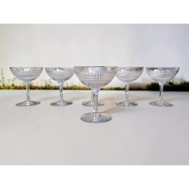 Antique Crystal Champagne Glasses with Nancy Pattern from Baccarat, 1890s, Set of 6 For Sale - Image 12 of 12
