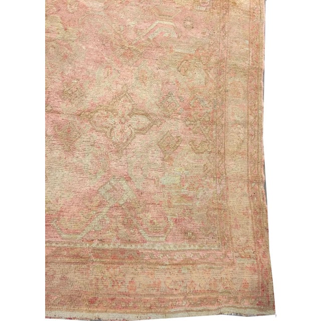 Turkish Large Pink Antique Turkish Oushak Pale Pink Rug - 8'1" x 17'1" For Sale - Image 3 of 5