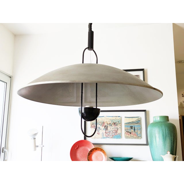 Large Black Painted and Perforated Metal Pendant Lamp by Orni Halloween for Artemide, 1970s For Sale - Image 10 of 18