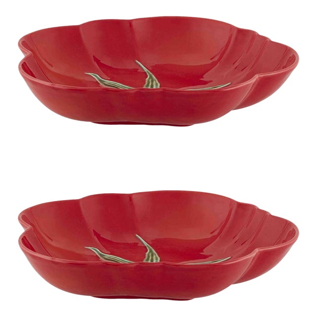 Bordallo Pinheiro Tomato Pasta Plates, 42 oz, Set of 2 For Sale