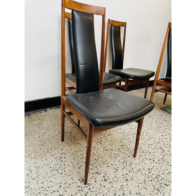 Mid-Century Modern Scandinavian Dining Chairs in Wood and Synthetic Leather, 1960s, Set of 6 For Sale - Image 3 of 18